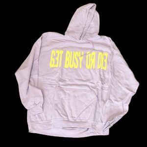 NWT $NOT Get Busy or Die Tour Hoodie XL Lavender Puff Print G59 Assoc.